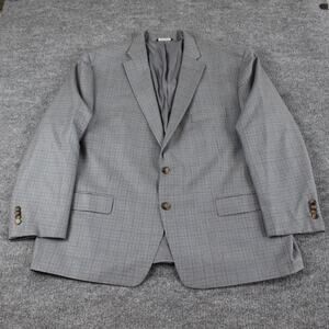 Ralph Lauren Blazer Mens 50R Gray Silk Wool Houndstoot Sport Coat Business Work